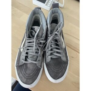 Vans Sk8 Hi MTE Womens Size 7 Gray Suede Faux Fur Lining Skate Shoes Sneakers